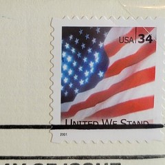 U S Flag with Fireworks 1987 FIRST DAY ISSUE 22 CENT STAMP GOLD