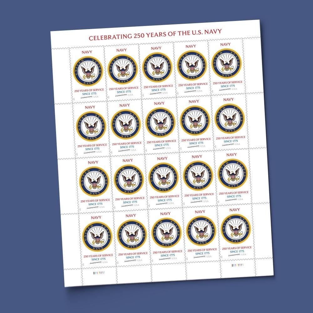 250th U.S. Navy Forever Postage Stamps – Sheet of 20, First-Class Mail, Collecti