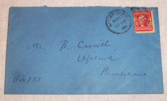 1904 Red 2 Cent Postage Stamp , Washington Shield , Mis-Perforated Miscut Error