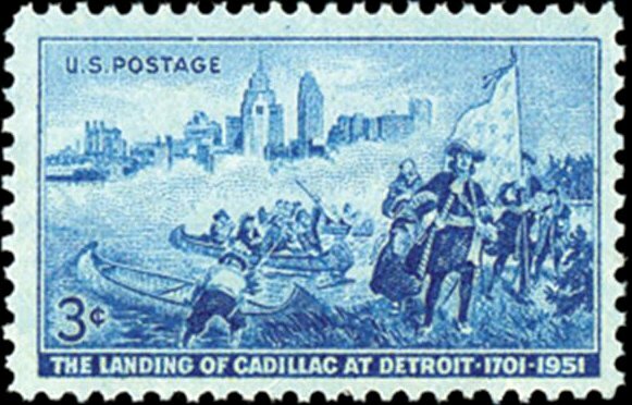 USA 1951 – The Landing of Cadillac at Detroit, 1701-1951 – MNH Stamp – Sc. #1000