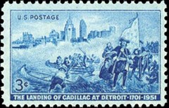 USA 1951 – The Landing of Cadillac at Detroit, 1701-1951 – MNH Stamp – Sc. #1000