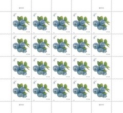 Blueberries 2022 4-Cent () Definitive Denominated Mail-Use Sheet of 20