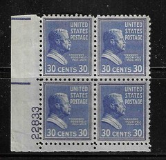 USA SC # 830 Theodore Roosevelt / Presidential Issue 1938 . MNH