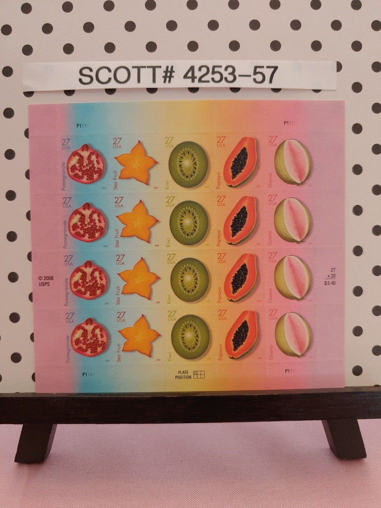 Scott # 4253-57 Tropical Fruit (27 cent postage stamps)