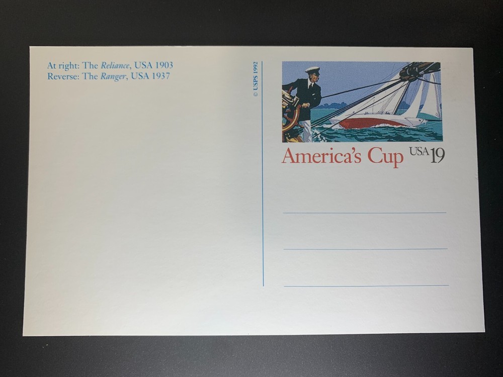 US #UX163 1992, Postal card, 19c America’s Cup Unused