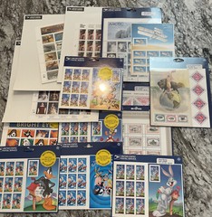 LOT Of 14 Sealed Dolls Aircraft Bugs Bunny Animals Stagecoach US Stamps Over $61