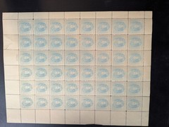 full sheet of the 1937 United States 5-cent Virginia Dare commemorative stamp