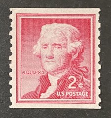 US 1954 Thomas Jefferson 2 Cents SC# 1055 MH