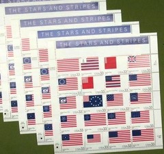 Four Sheets x 20 = 80 THE STARS & STRIPES 33¢ US Postage Stamps 3403 @FACE VALUE