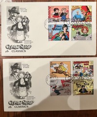 LOT of 7! VTG Comic Strip Classics Stamps First Day Issue Sheet/Times #48 [J]