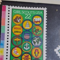 Girl Scouts 22 Cent United States Postage Stamp Used Single Green Multicolor