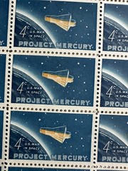 1961 Project Mercury U.S. Space Stamps 5 Mint Sheets of 50 4 Cent Stamps RARE