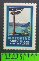 Vintage New Zealand Motoring Car Auto Poster Stamp