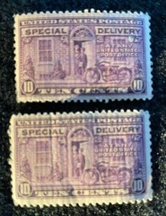 Vintage Postage-10 cent Special Delivery Stamps-Unused-Motorcycle Art