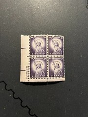 Scott #1035. 1954-68. 3c Statue of Liberty plate block of 4. MNH. free shipping