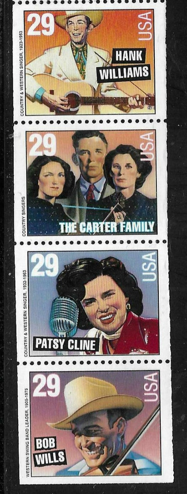 USA SC # 2778a American Music series Hank Williams type . MNH