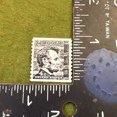 Vintage Black & White Abraham Lincoln US 4 Cents Postage Stamp 4c