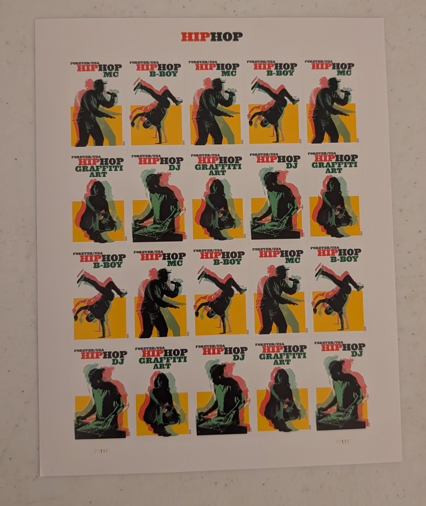 USPS Hip Hop Forever Stamps Sheet of 20 Free Shipping