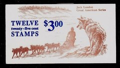 BK152 JACK LONDON Full Booklet of 12 X 25 cent stamps # 2197