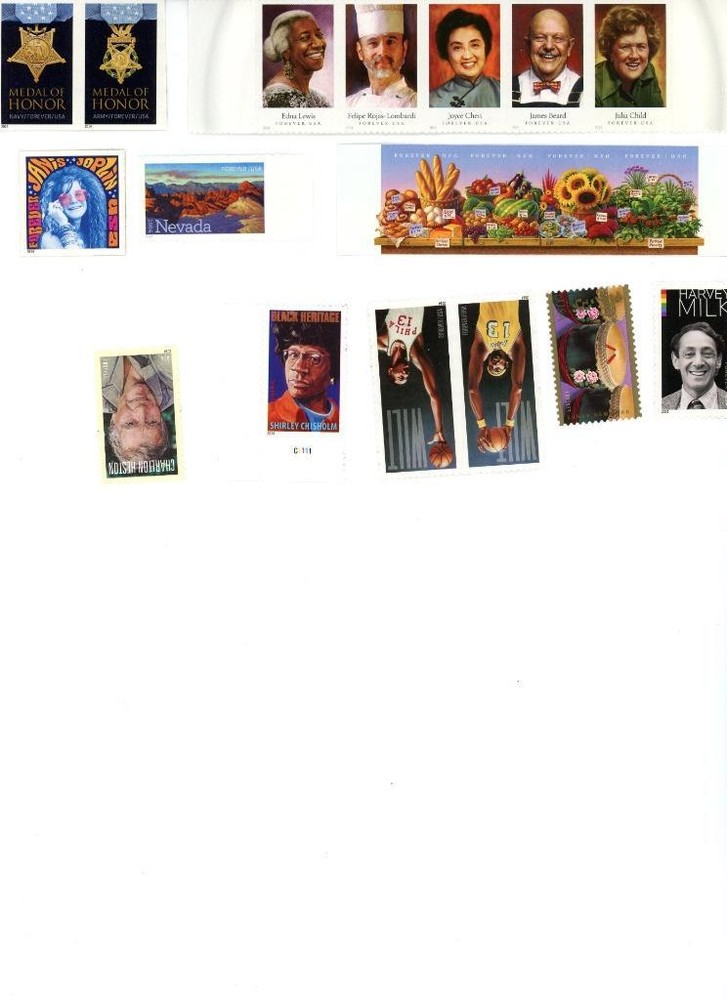 UNITED STATES 19 DIFFERENT 2014 FOREVER STAMPS (LOT 3056)