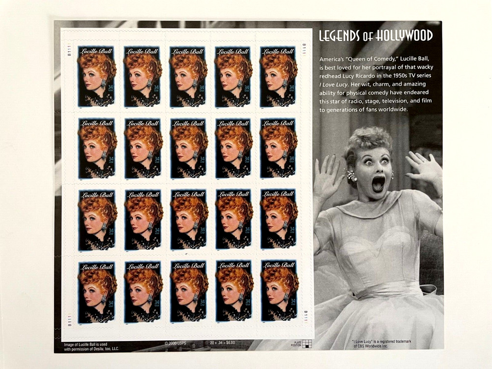 2000 Collector Stamps «Legends of Hollywood» – Featuring «Lucille Ball» *