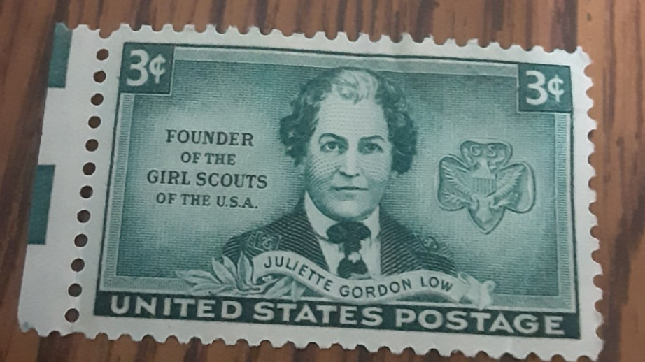 Founder of the USA Girl Scouts US Postage Stamp, mint hinged, never used, green