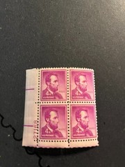 Scott #1036. 4c Lincoln Liberty Issue plate block of 4. MNH. free shipping