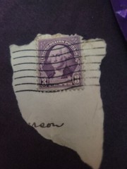 1932 Original George Washington Violet Stamp! On Original Envelope Piece!