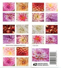 US SCOTT 5992 – 6001 BOOKLET OF 20 DAHLIAS (10 DIFFERENT) FOREVER STAMPS MNH