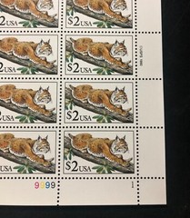 US SCOTT 2482 PANE OF 20 BOB CAT STAMPS $2.00 FACE MNH