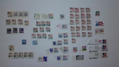 US Flag themed postage stamps various values/years. 65+ count