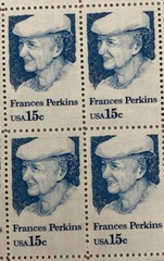 US SCOTT 1821 PANE OF 50 FRANCES PERKINS STAMPS 15 CENT FACE MNH