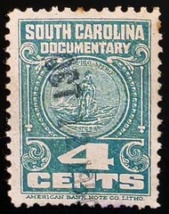 State of South Carolina Documentary ~ 4¢ Blue Stamp