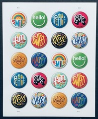 US 2024 PINBACK BUTTONS FOREVER CIRCLE SHAPED STAMPS SHEET 20V MNH #5919-5928