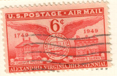 USA – Airmail Stamp – 1949 The 200th Anniversary of Alexandria, Virginia