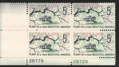 1966 5c Beautification of America Block of Four Scott #1318 ST159