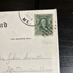 1 Cent Stamps Green Ben Franklin Stamp Postal Postmarked 1907-1910 Rare x 4