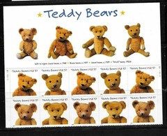 USA SC # 3656a Teddy Bears / Plate BLK 10 . MNH