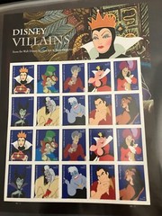 DISNEY VILLAINS 20 count USA Forever stamps-NEVER USED