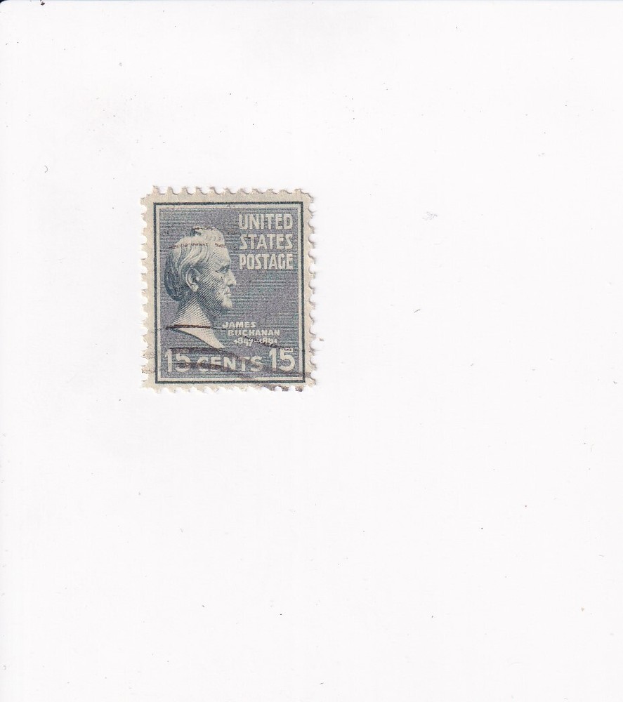 US Postage Stamp 15 Cents GRAY JAMES BUCHANAN POSTMARK