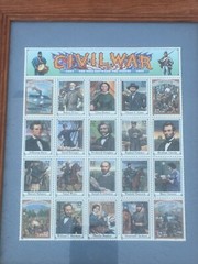 1994 USPS Civil War Full Sheet of 20 Stamps in frame