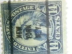 1922-1925 US American Indian Deep Blue Stamp Used 14¢