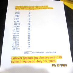 $50.00 Face Value Postage Bag * 1-78 Cent In Denominations * Great Mix * Stk H