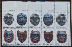 SCOTT 1834 – 1837 – VINTAGE AMERICAN FOLK ART PLATE BLOCK OF 10 – MNH