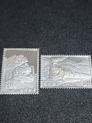 Pure silver stamp-shaped relief, 2 pieces