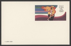 1984 US Scott #UX102, 13c Olympics Postal Card, Mint Entire