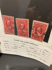 US Stamp revenue Bob Documentary 1942 R349 $2 Used (3x)