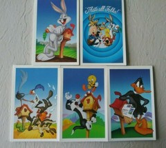 LOONEY TUNES Collection, Post cards, Stamps & Stamped Comic book.