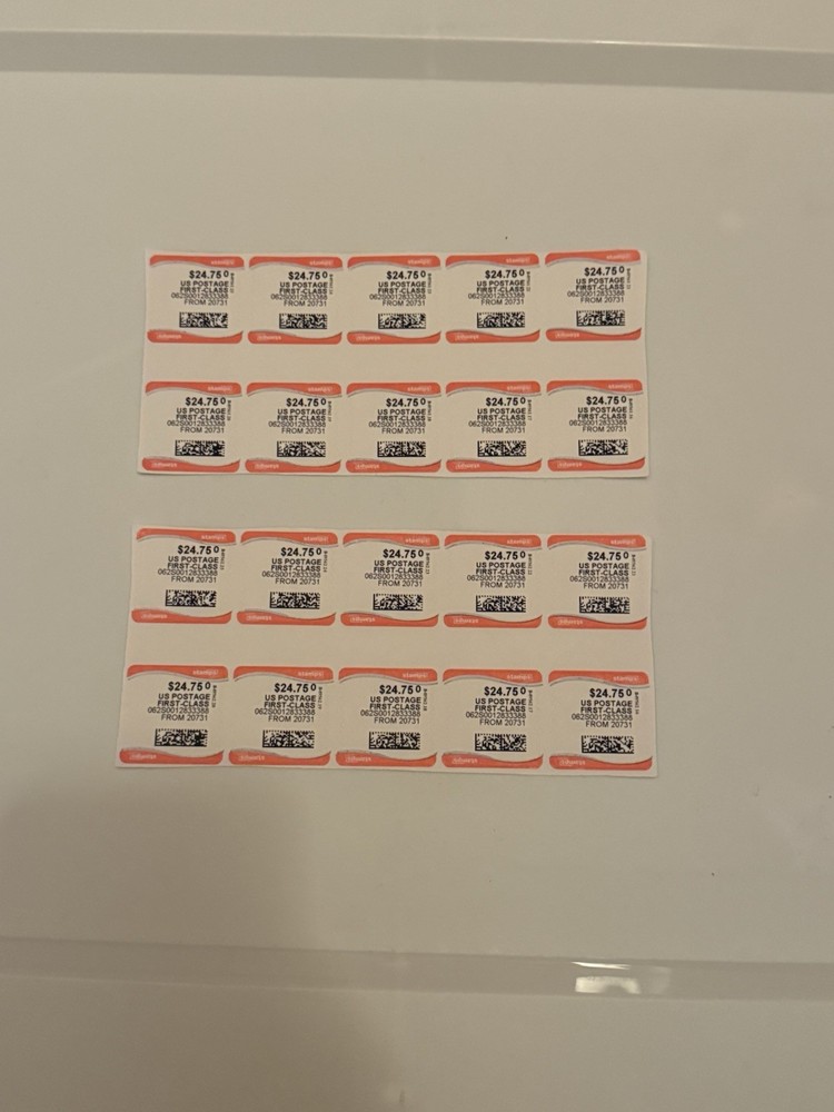 Discount Stamps $24.75 Face Value 20 Stamps 10, Per-Sheet. 20 Total.
