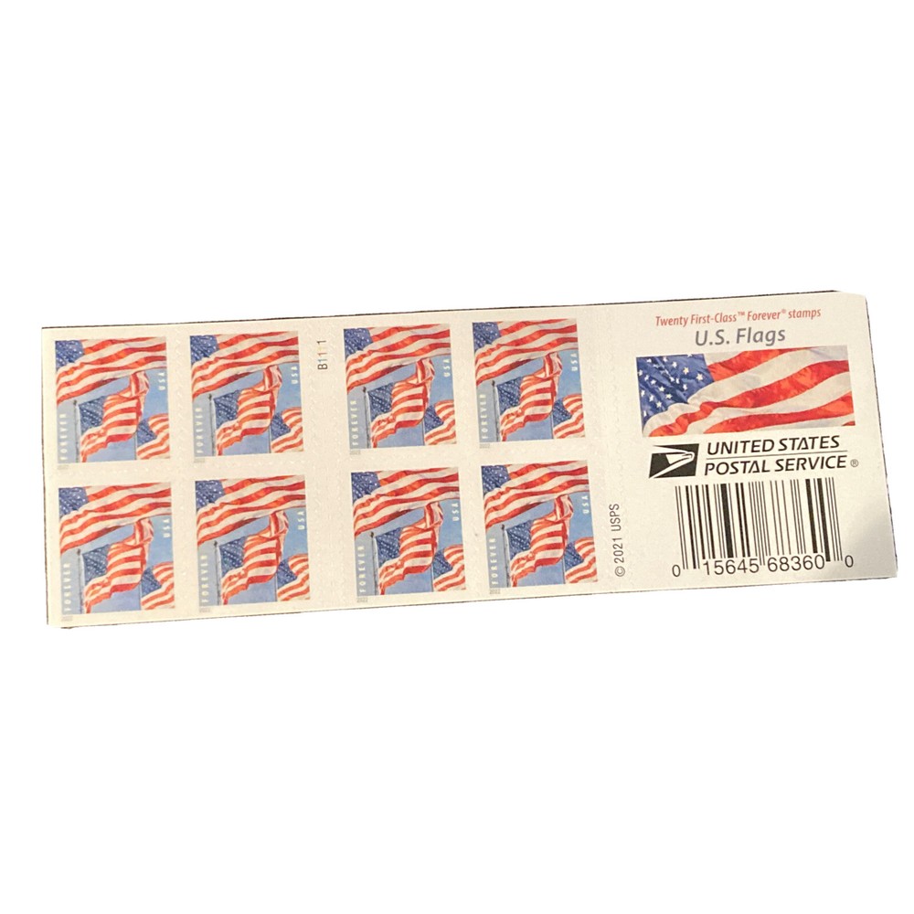 Stamps Mint US Flags Booklet Pane of 20 Forever Stamps Scott# 5659a stamp